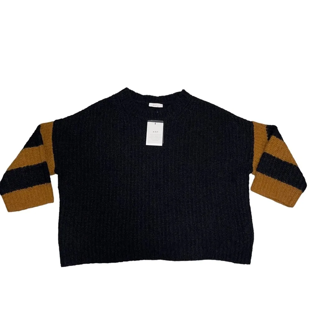 NEW A.L.C. Lorenzo Black Oversized Alpaca Blend Ballet Neck Sweater size XS - Image 6