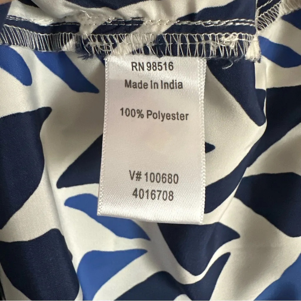 Coldwater Creek Blue Chevron Patterned Beaded Tunic Top Size 1X - Image 12