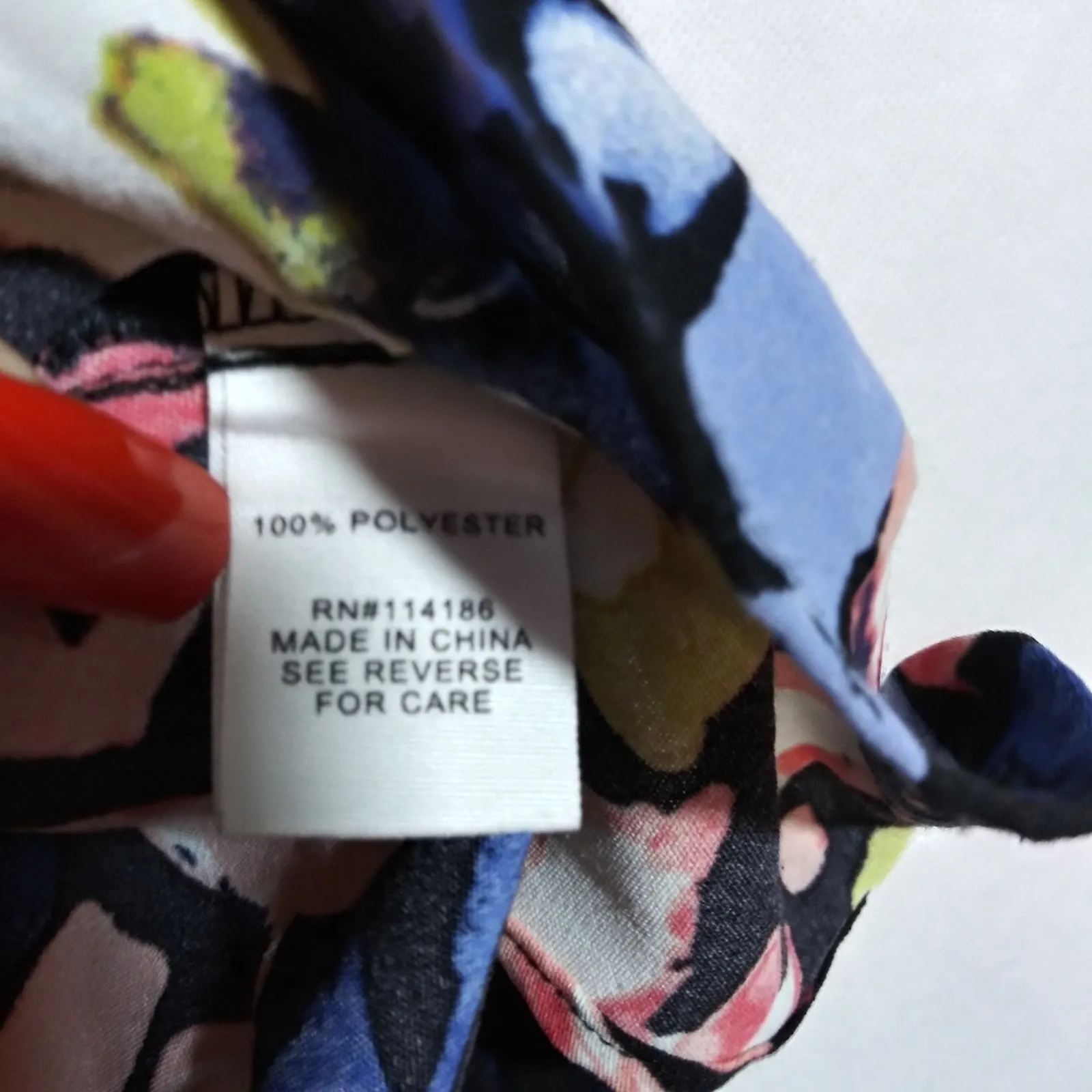 Adyson Parker Blue Floral Long Sleeve Tunic Top High Low Roll Tab Size L - Image 5