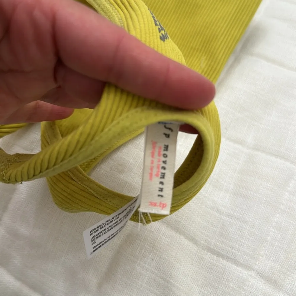 Free People Movement Free Throw Crop Top Ribbed Yellow Tank Crop Top Womens XS/S - Image 4