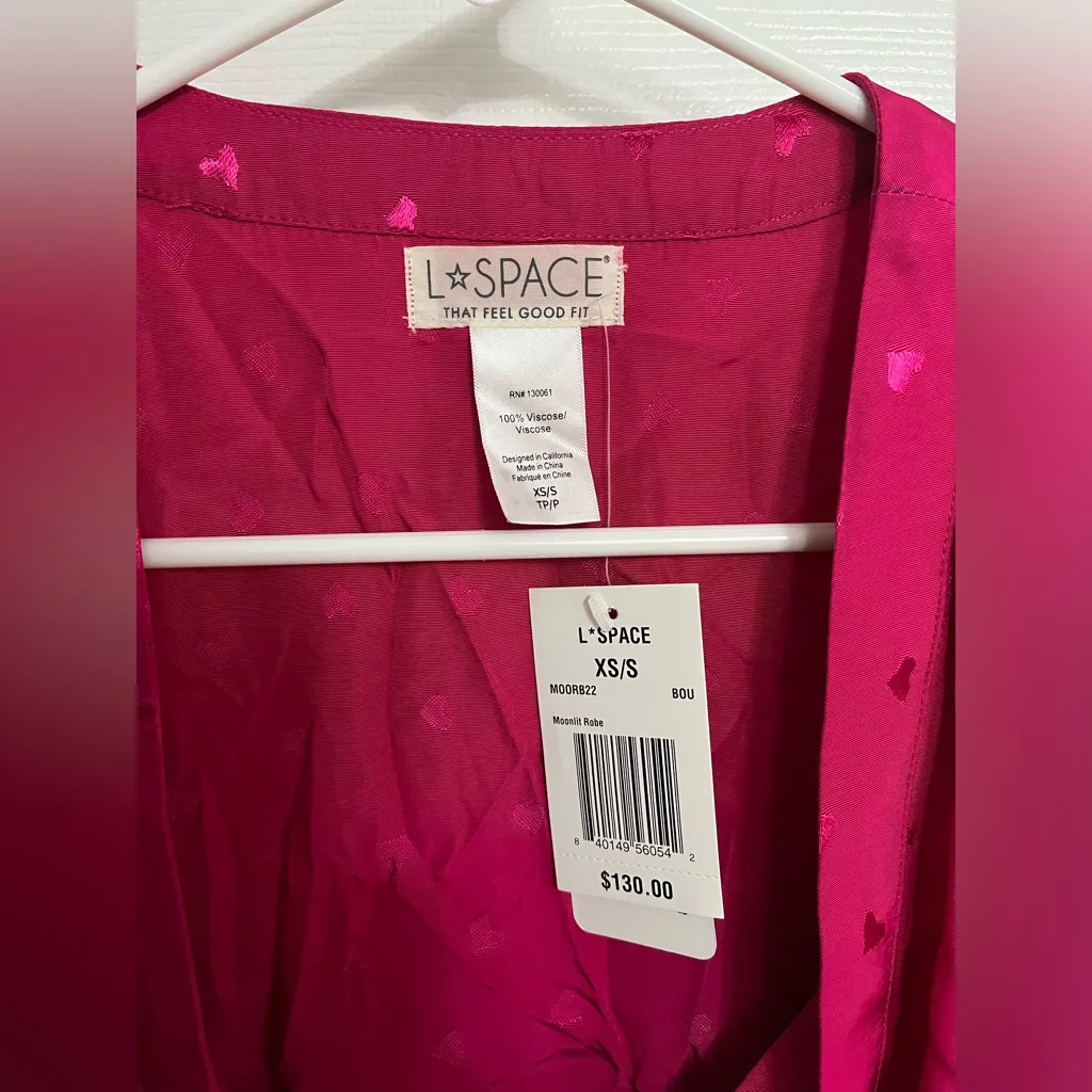 l*space Moonlit slip dress & Robe set in Heart Jacquard Bougainvillea small NWT! - Image 2