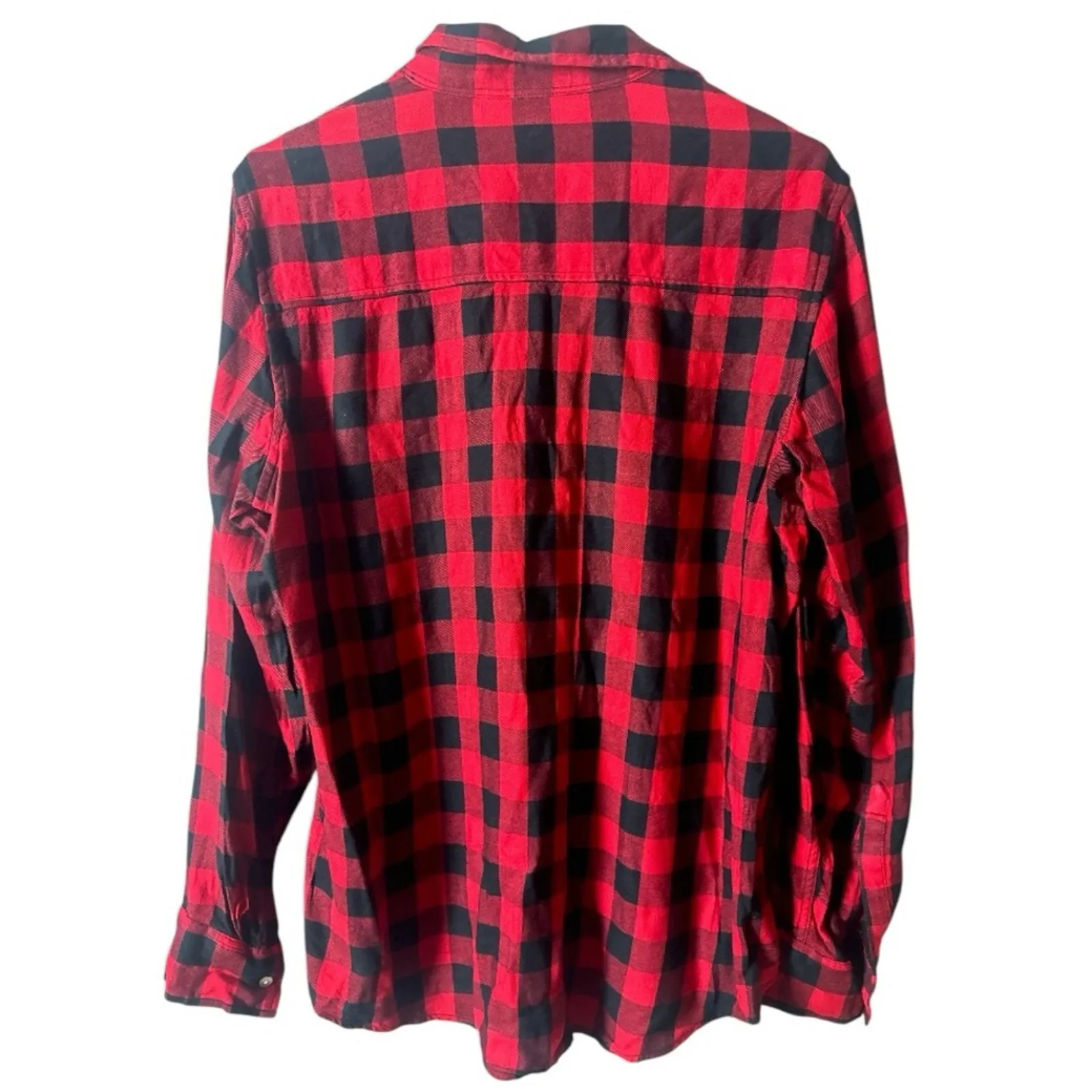 Gap Women’s Buffalo Plaid Long Sleeve Button Front Flannel  Shirt Sz L - Image 4