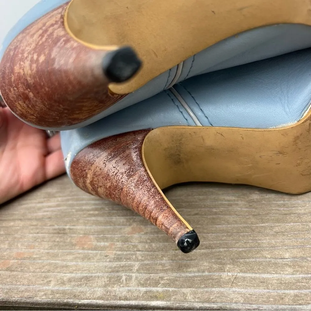 Vintage Jeenz Bootz Stiletto Heel Blue Cowgirl Western Boots 6 1/2 M Size 6.5 - Image 10