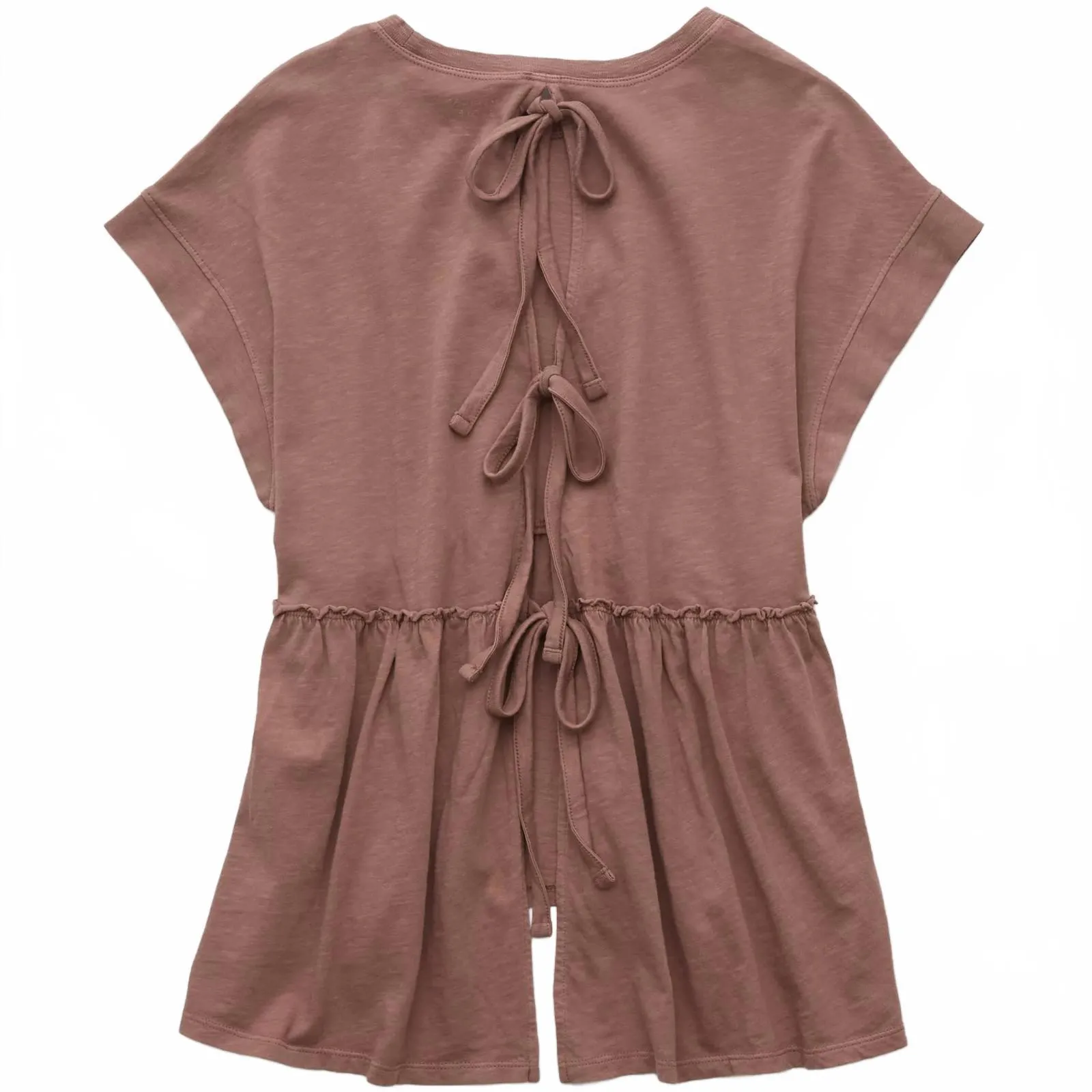 AE Cotton Sunchaser Knit Babydoll Swing T-Shirt American Eagle NWT Mauve Small - Image 4