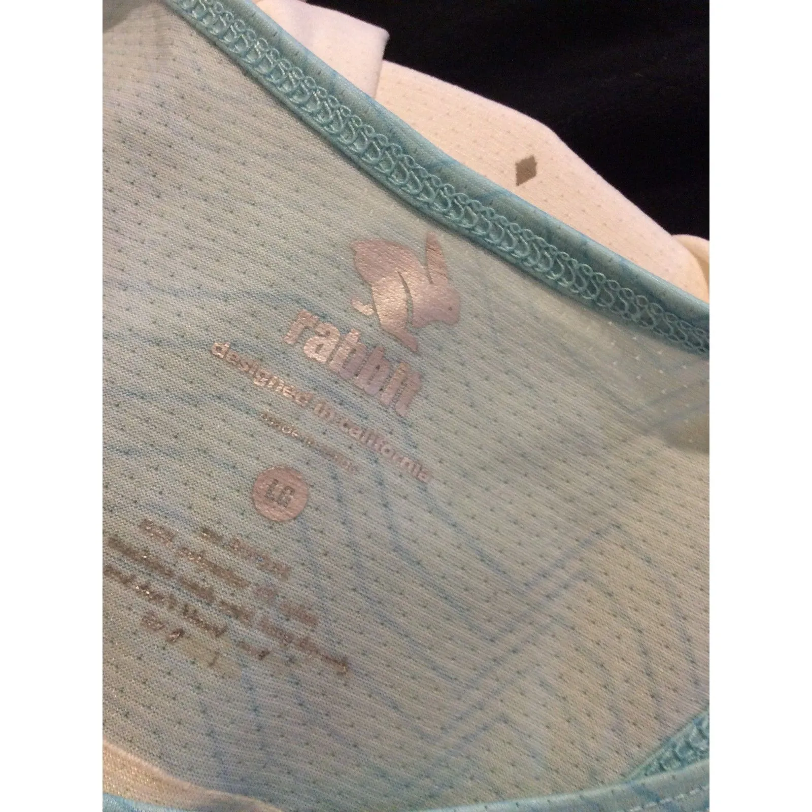 Rabbit Large Running Racerback Tank distressed look Athleisure workout women's - Image 2