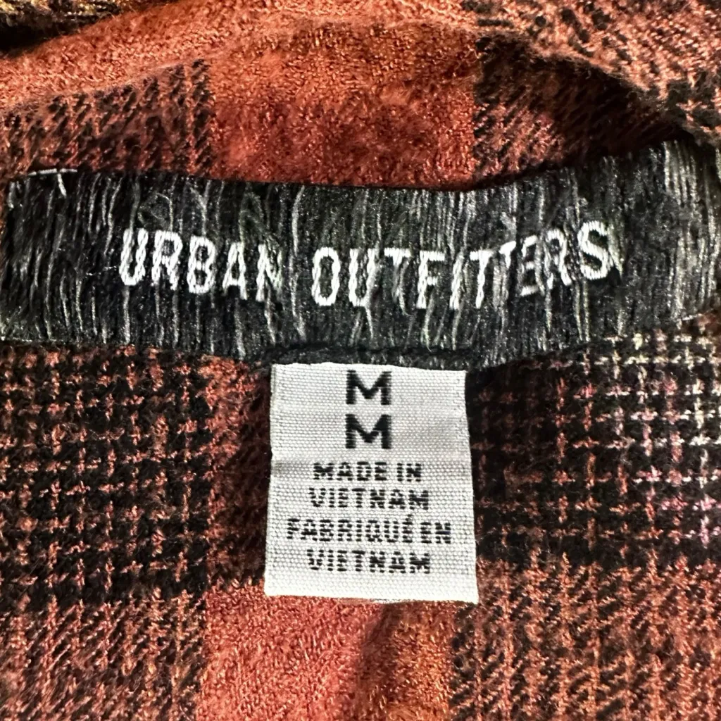 Urban Outfitters Grunge 90s Distressed Plaid Fantine Tiered Midi Dress Medium - Image 13