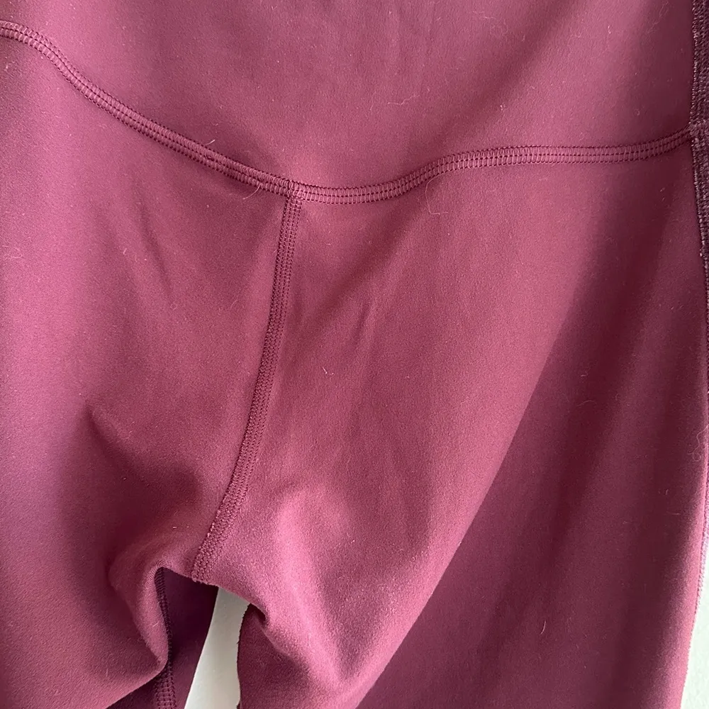 Lululemon Align Super High Rise Velvet Stripe Leggings, Garnet Red, Women's 4 - Image 14