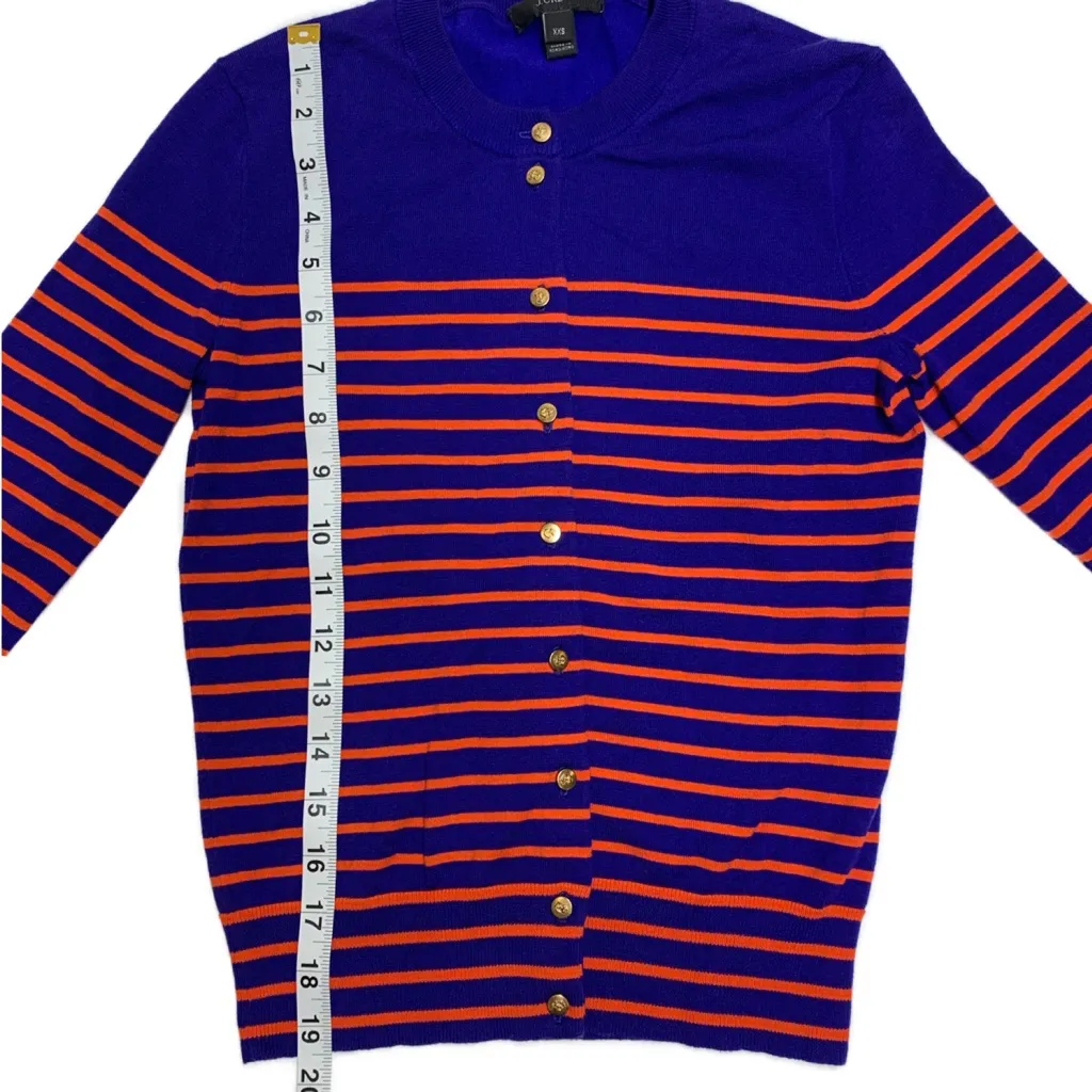 J.Crew Jackie Cardigan Sweater – Bold Stripe Crewneck Button-Up - Image 11