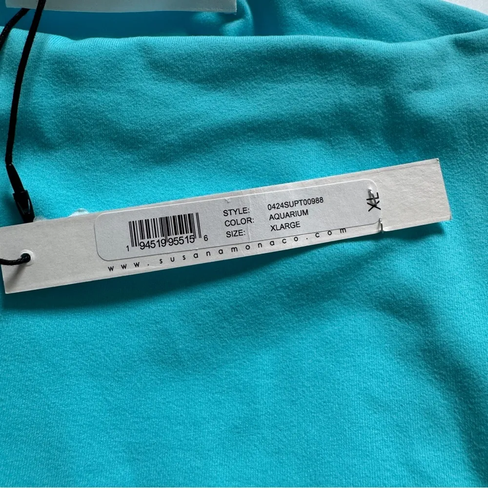 Susana Monaco Aquamarin Blue String Camisole Top Size X-Large NWT - Image 4