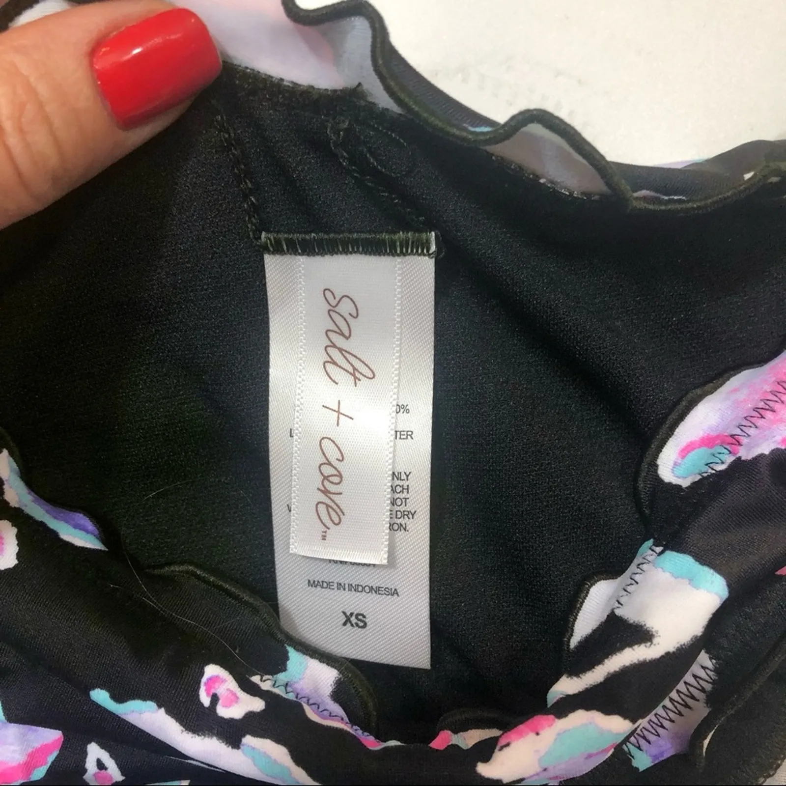 Salt+Cove LEOPARD Animal Ruffle Bikini Swim Bottom Black Size undefined - Image 4