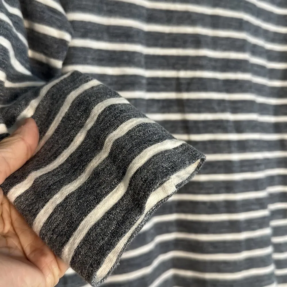 J. Crew Blue Chambray Breton Stripe Top Side Zipper Pullover Coastal Nautical - Image 4