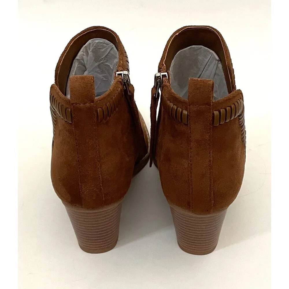 Dolce Vita Heeled Pointed Toe Suede Western Bootie Brown Tan Size 7 NEW - Image 4