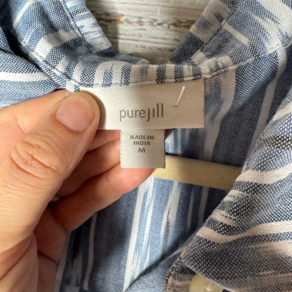 J. Jill Pure Jill Ikat Tunic Long Line Long Sleeve M - Image 3