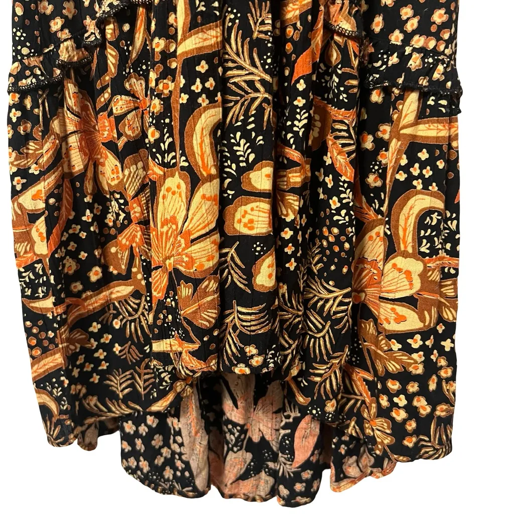 Angie Womens Floral Boho Maxi Dress Size M Puff Sleeve Cottage Prairie Peasant - Image 7