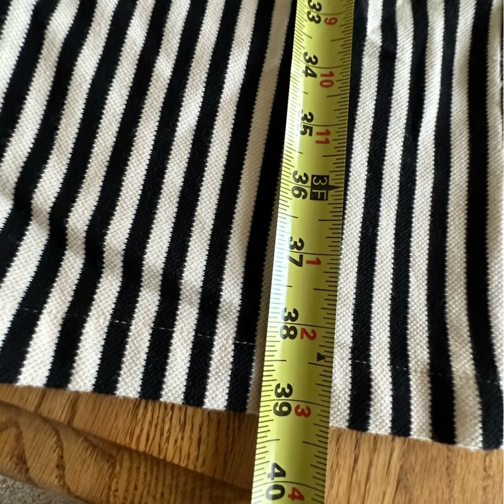 TWOI Design Lab Pin Striped High Waist Straight Leg Pull On Casual Pants Office Black - Image 8