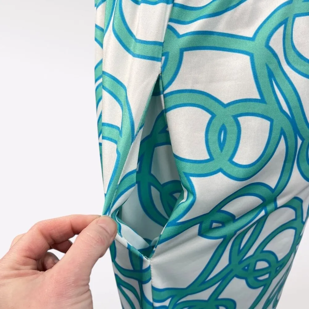 Sleeveless Printed Dress V-Neck Small - Image 8