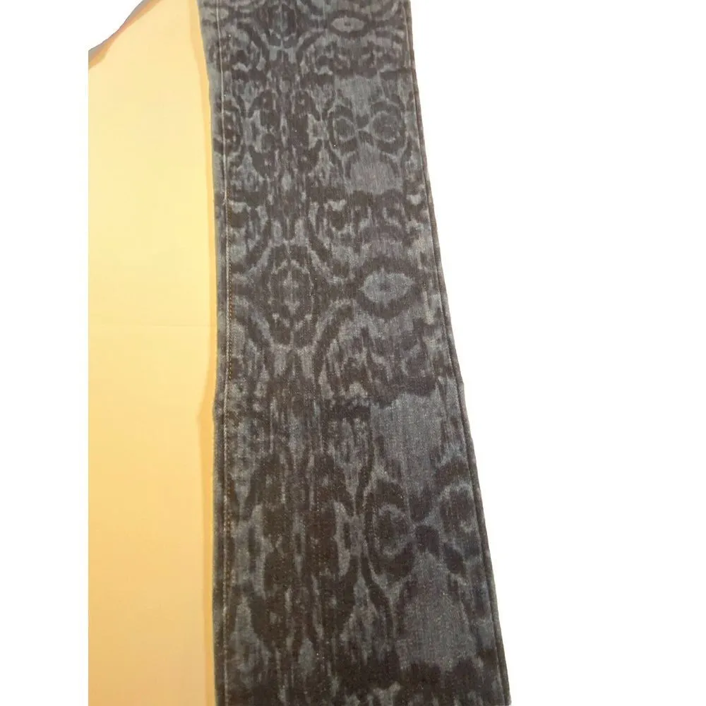 Eileen Fisher Denim Jeans Women's Size 6 Skinny Blue on Blue Ikat Print Mid Rise - Image 5
