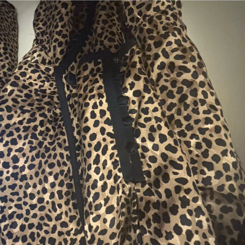 Vintage Mijoli Leopard Print Wrap Jacket Brown Size 8 - Image 10