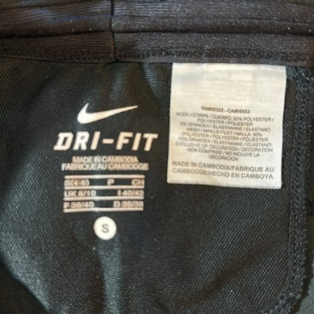 Nike Black Dri-Fit Atheltic Capri Leggings Back Waist Zipper Size Smal GUC #4146 - Image 6