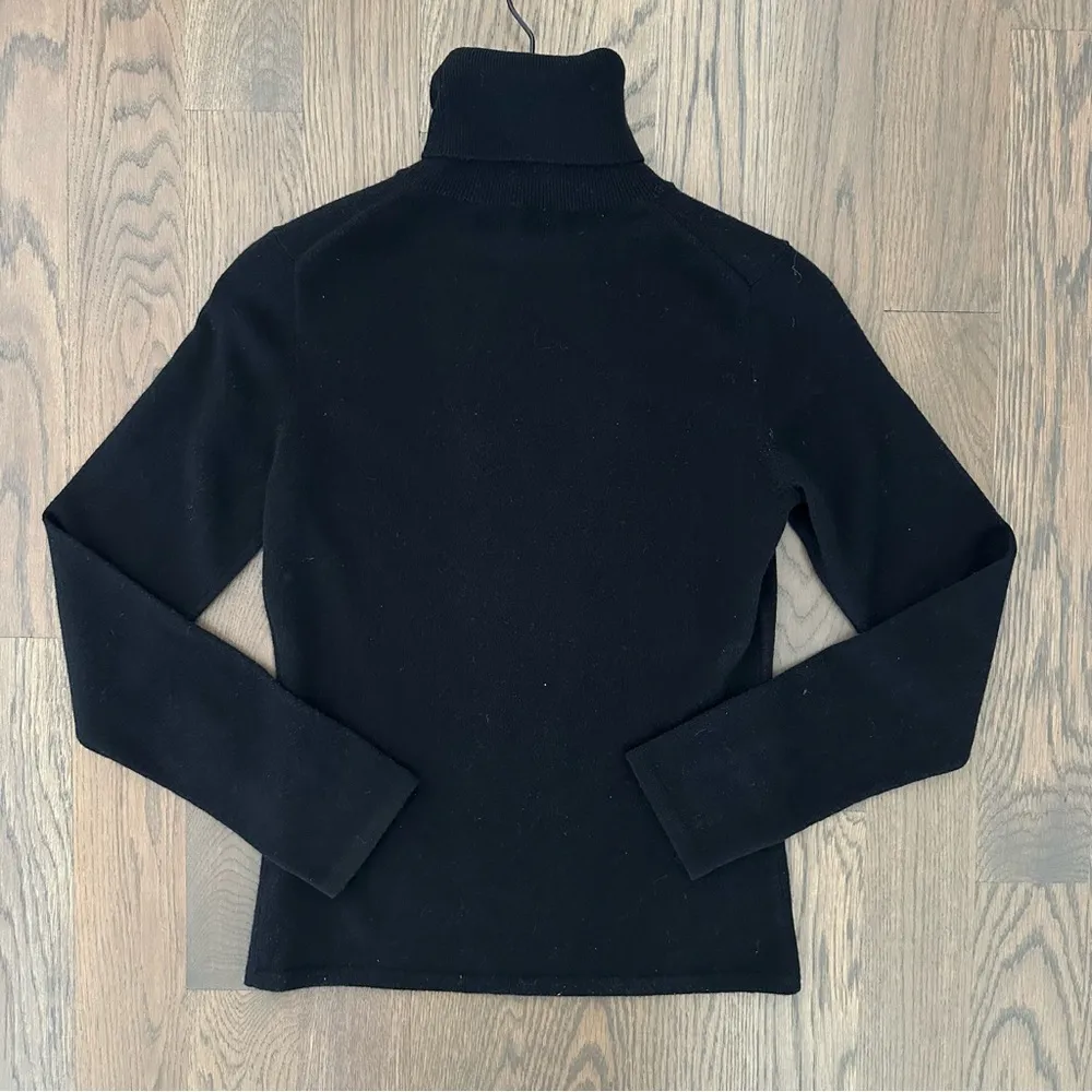 TSE Classic 100% Cashmere Classic Knit Turtleneck Sweater in Black Size Small - Image 6