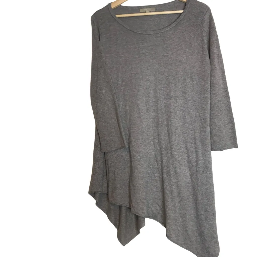 JOAN VASS Studio Small Grey Asymmetrical Long Sweater Tunic Cashmere Blend‎ - Image 4