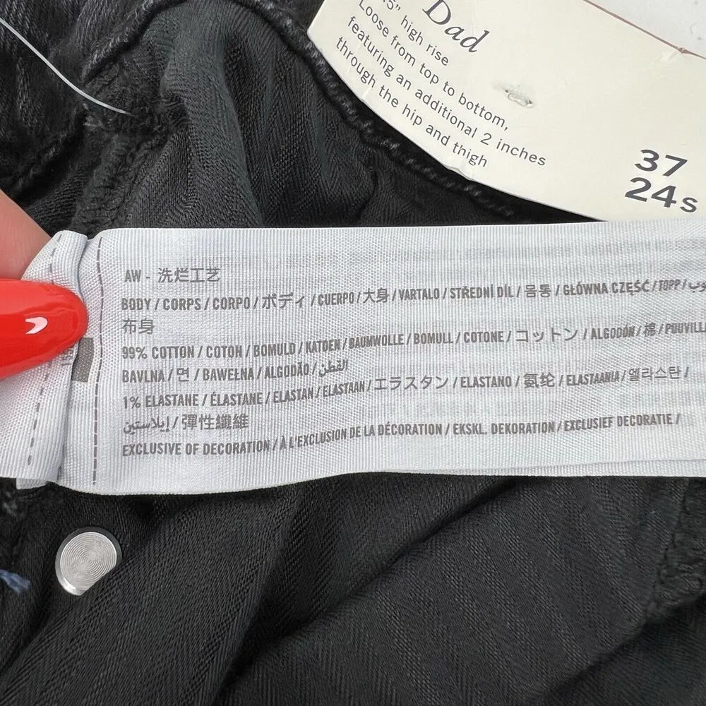 Abercrombie & Fitch Plus 24S Curve Love The Dad High Rise Jeans Black Loose NEW - Image 11
