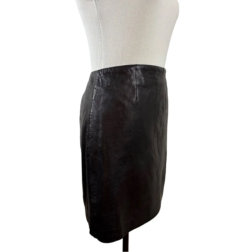 Siena Studio Black Embossed Leather Mini Skirt | Size 6 - Image 8