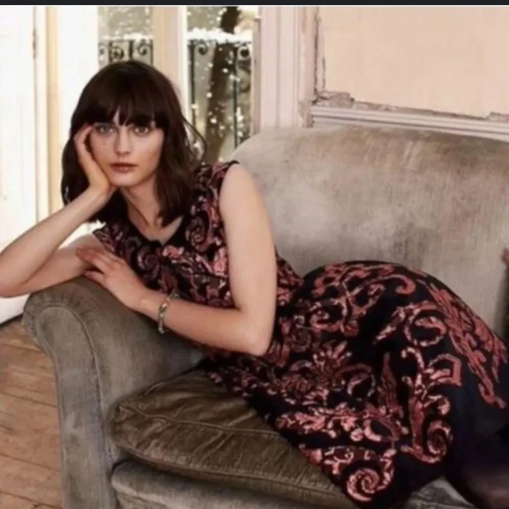 Anthropology Yoana Baraschi Black and Copper Embroidered High Low Dress - Image 3