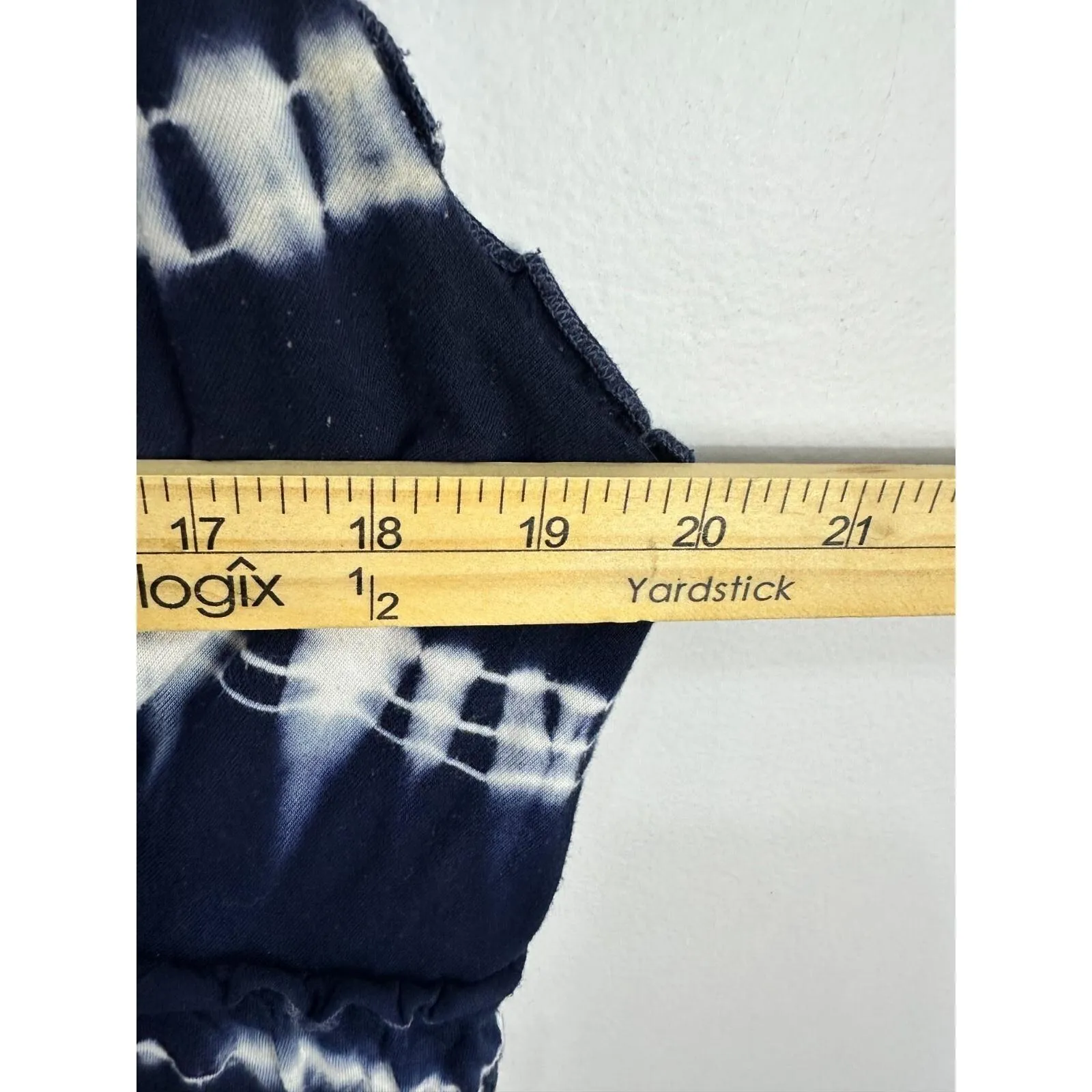 INC‎ Tie Dye Midi Dress 0X Navy White Boho Beach Festival Hippie Resort Costal Blue - Image 6