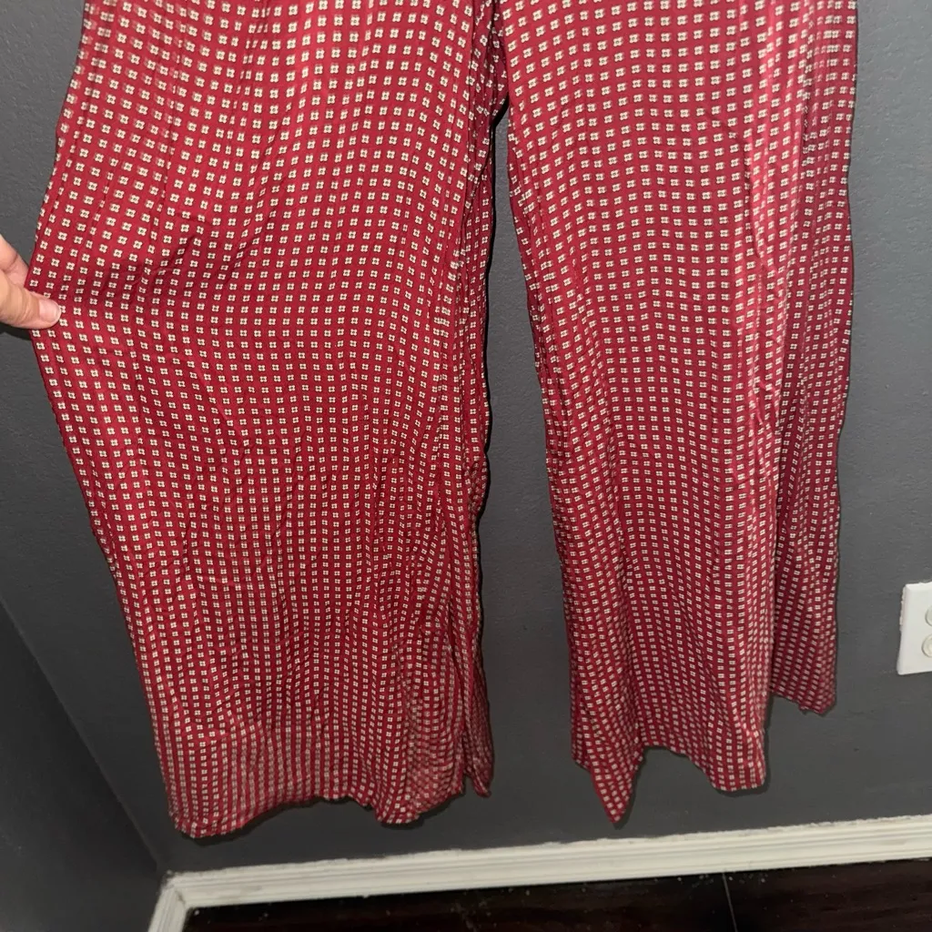 Maeve Anthropologie Red Cut Out V-Neck Spring Jumpsuit Womens XS 0 - Image 7