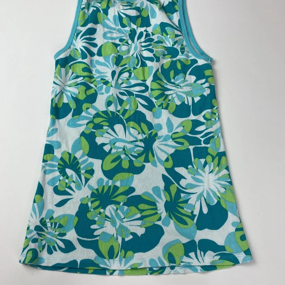 New York and Company Blue Tropical Vibes Tank Size M - Image 6