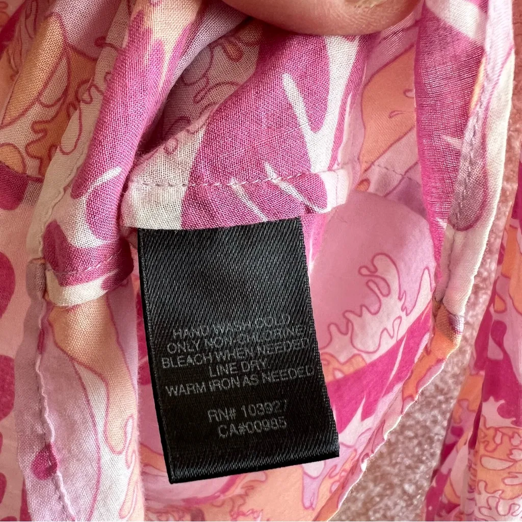 Marc Jacobs Women’s Shirt Pink Button Down Plant Print Size 10 - Image 10