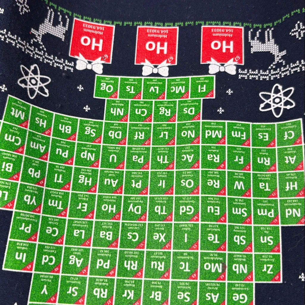 Gildan Oh Chemist Tree Ugly Christmas Chemistry Xmas Gift Sweatshirt Sz Med - Image 4