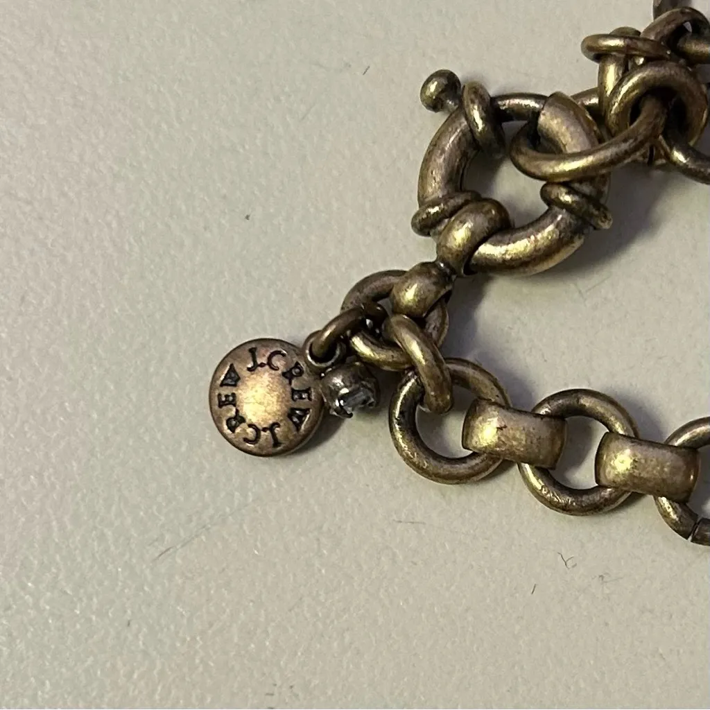 J Crew Statement Necklace Plum Beige Coral Sparkle - Image 2