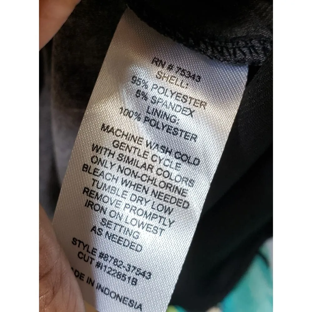 Fenn Wright Manson  Shift Dress Women's 14 Multi Floral Stretch Bell Split Sleeve - Image 7