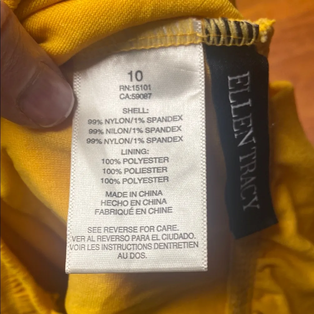 Ellen Tracy Yellow One Piece Swimsuit - Image 3