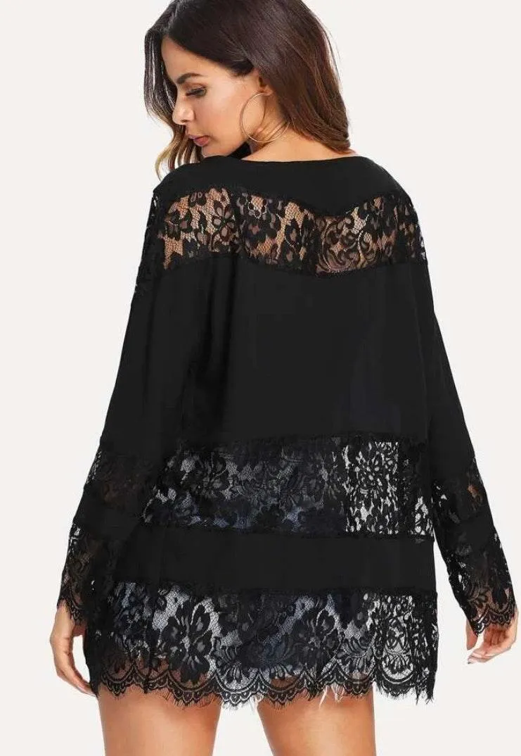 Lace Cover Up Black - Image 2