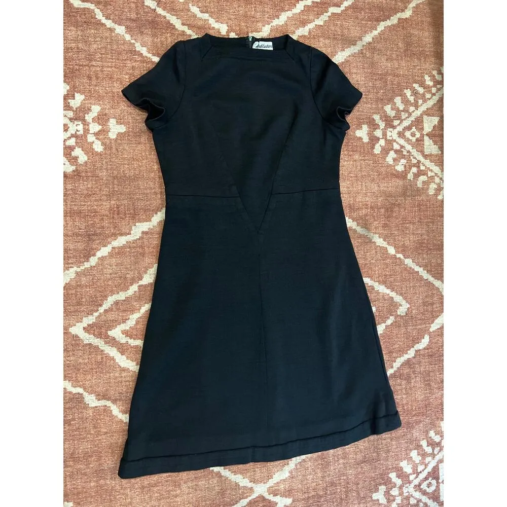 Womens Aled Couture Made in Israel Black Wool Sheath Dress Office Formal Size 12 - Image 7