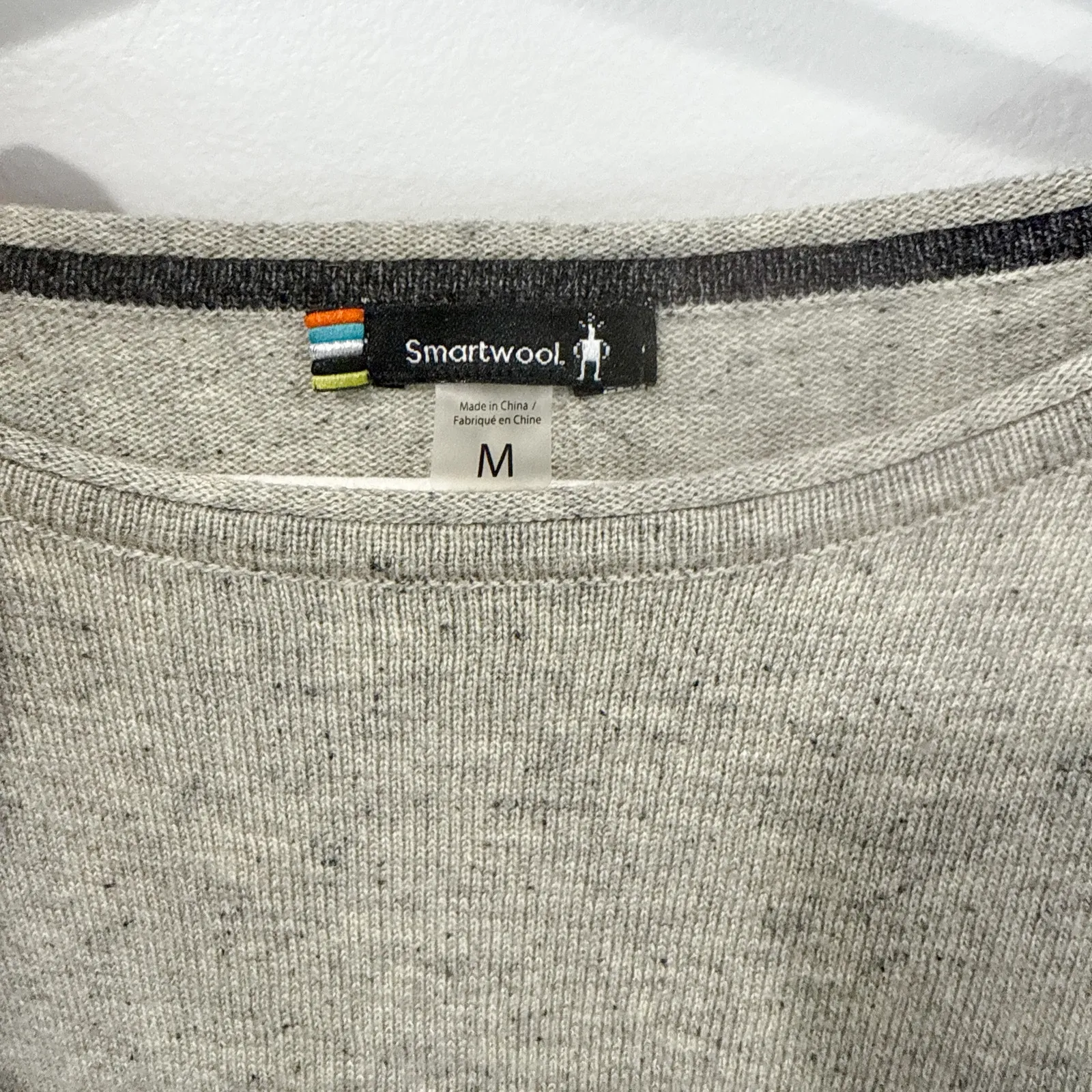 Smartwool Shadow Pine Colorblock Crewneck Sweater Black & Grey - Image 2