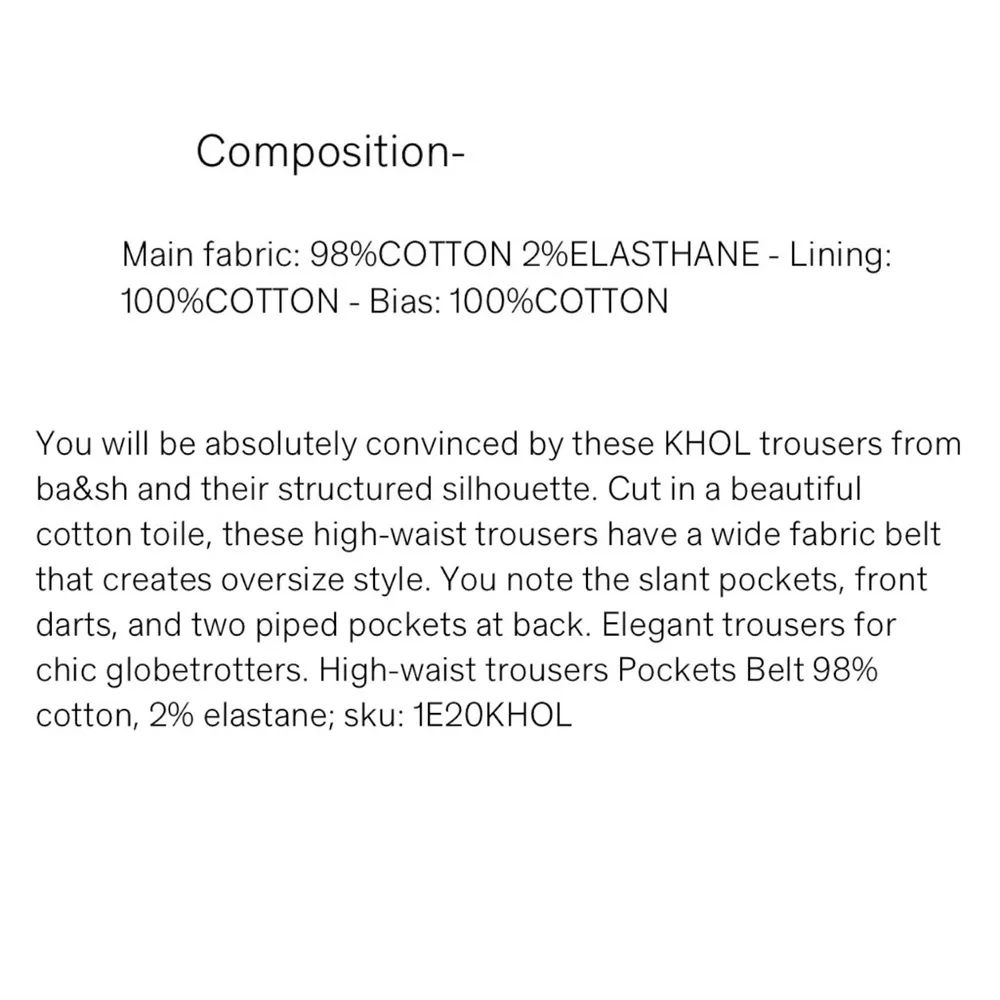 Anthropologie ba&sh Khol Paper Bag Belted Trousers Pants in Black Size Large - Image 12