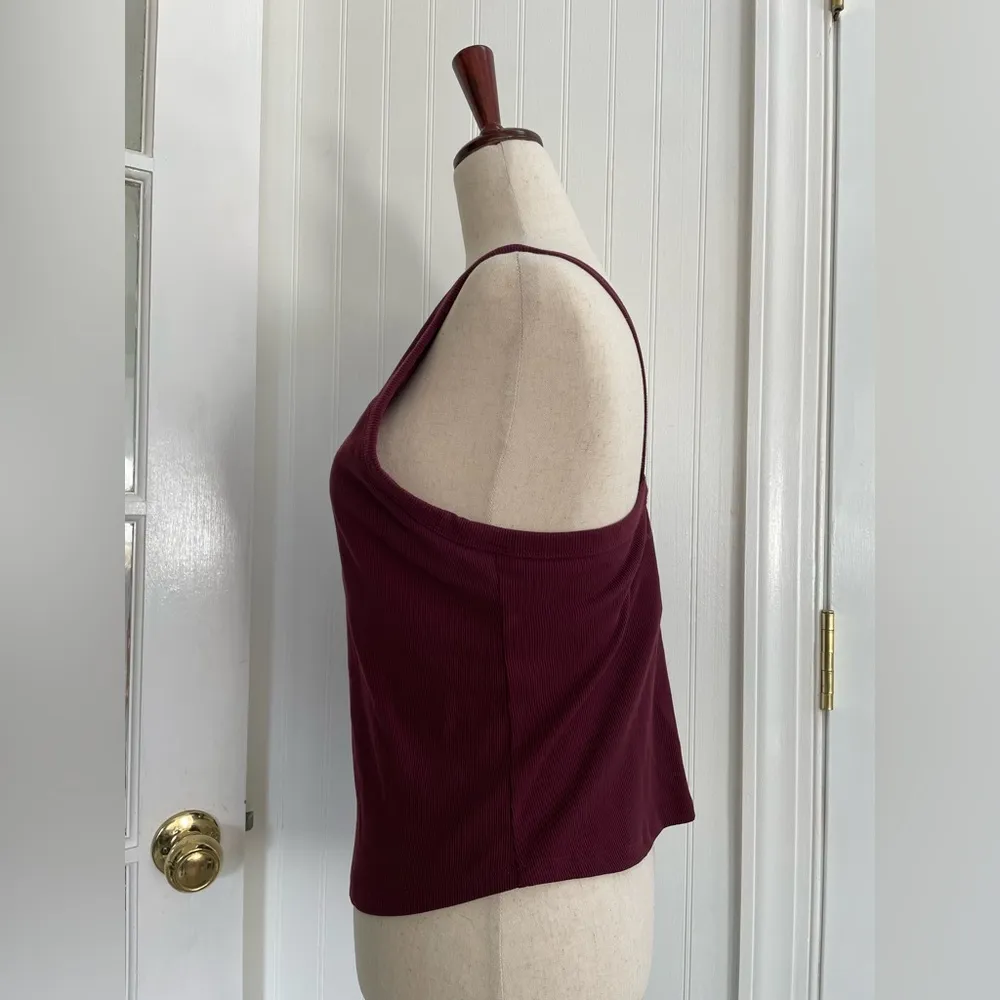 OUTDOOR VOICES SuperForm Rib High Neck Tank Top in Shiraz Size L - Image 7