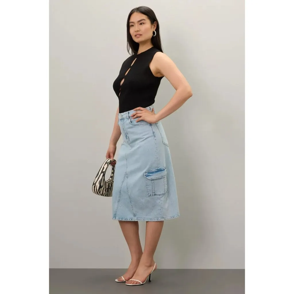 RAILS Highland Cargo Riviera Denim Midi Skirt Size 25 NEW NWT - Image 4