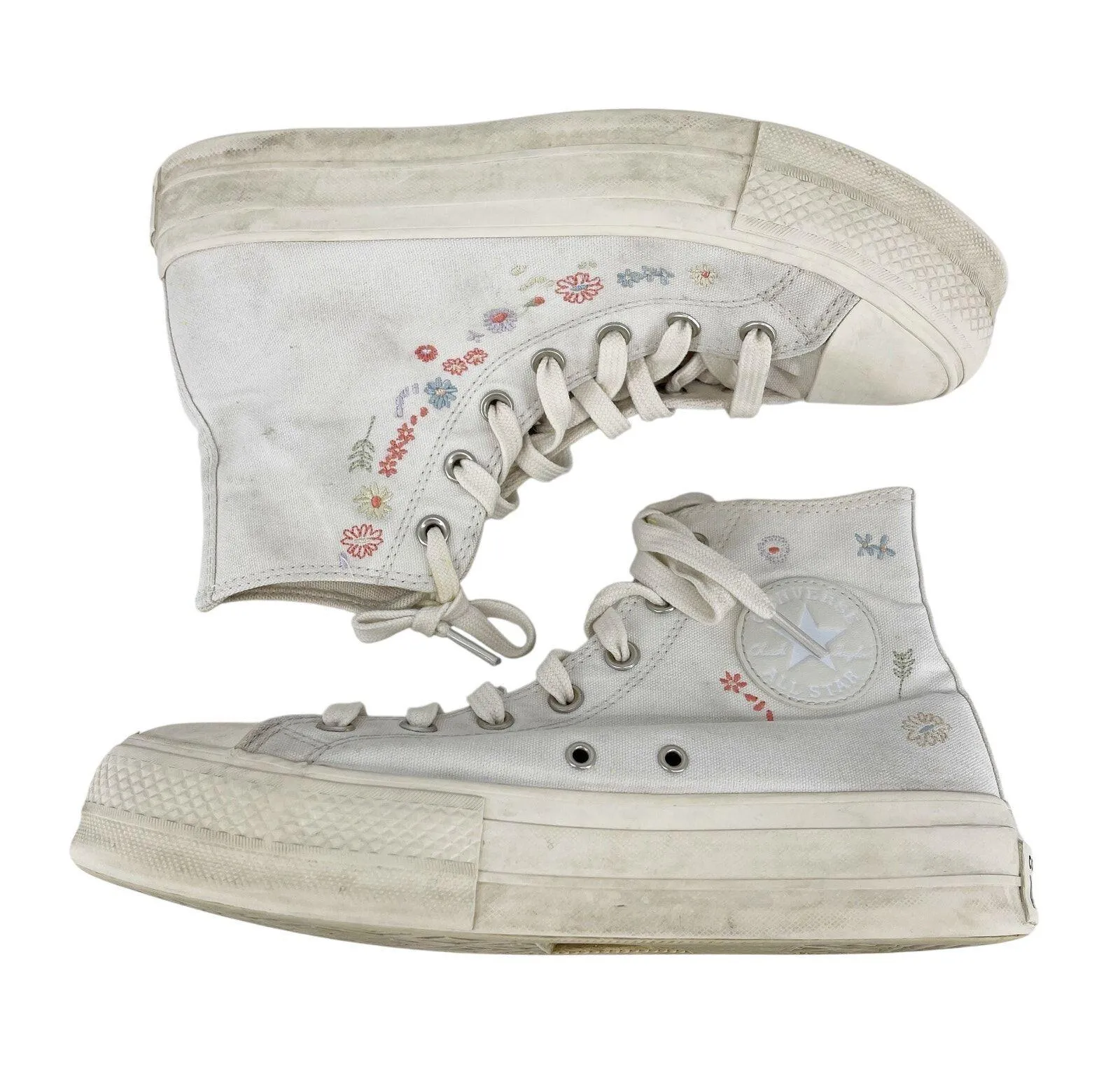 Converse Chuck Taylor All Star Lift Platform Embroidered Floral Women's Size 9.5 - Image 3