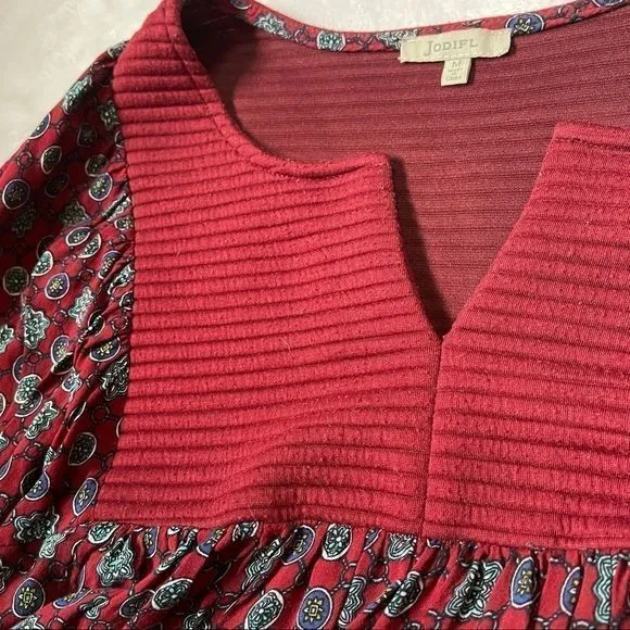 JODIFL Rayon Boho V-neck‎ Tunic Dress Size Medium - Image 4