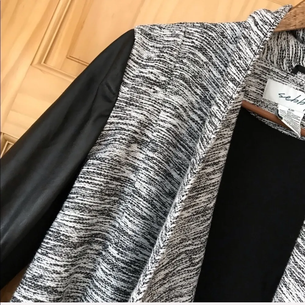 Sebby draped multi media space-dye tweed Moto jacket size small - Image 3