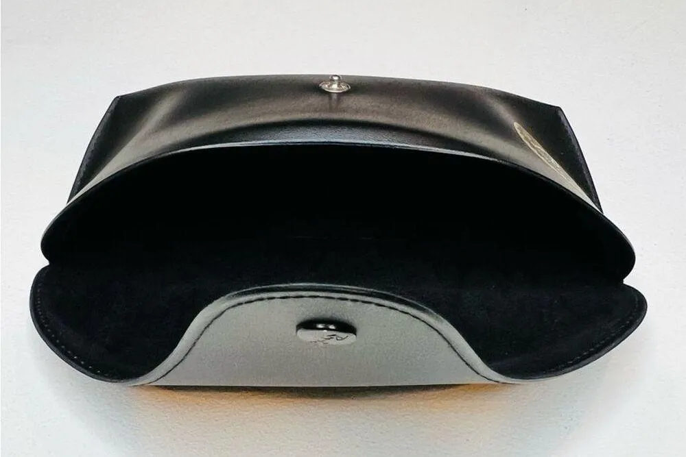 Ray-Ban Glasses Case Luxoticca Sunglasses Leather Velvet Black Gold Snap Closure - Image 8