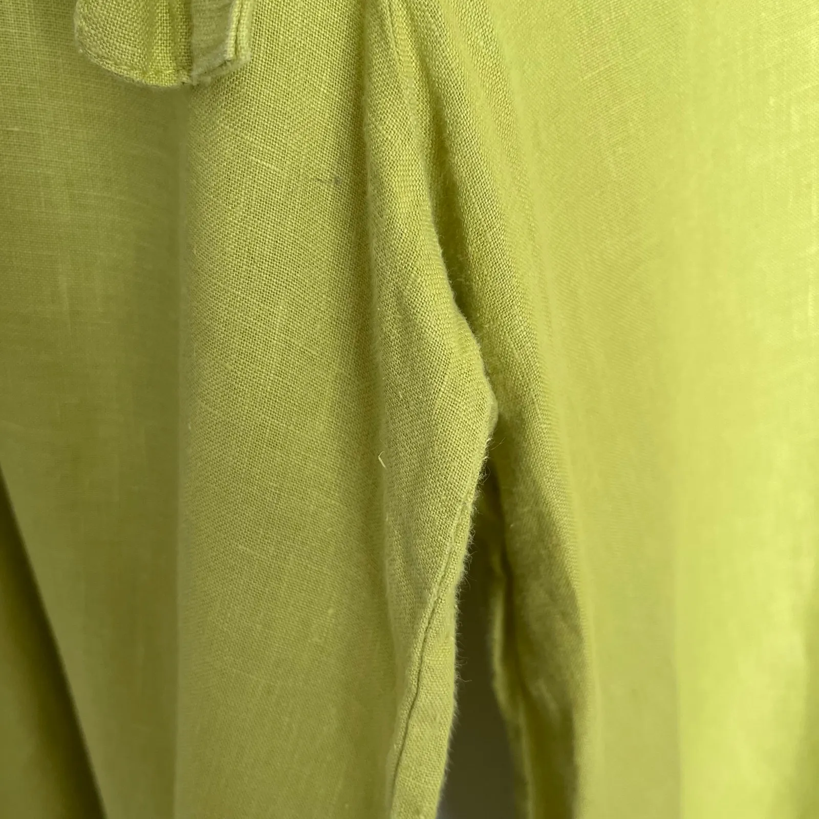 Bryn Walker Linen Chartreuse Green Wide Leg Flowy Pants (Small) - Image 9