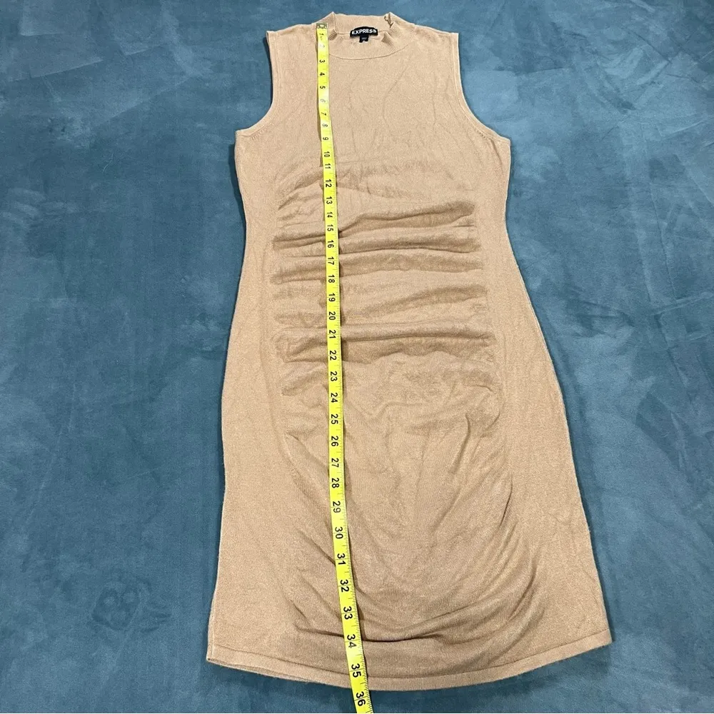 Express Form Fitting Sleeveless Dress, Size: Medium Tan - Image 7