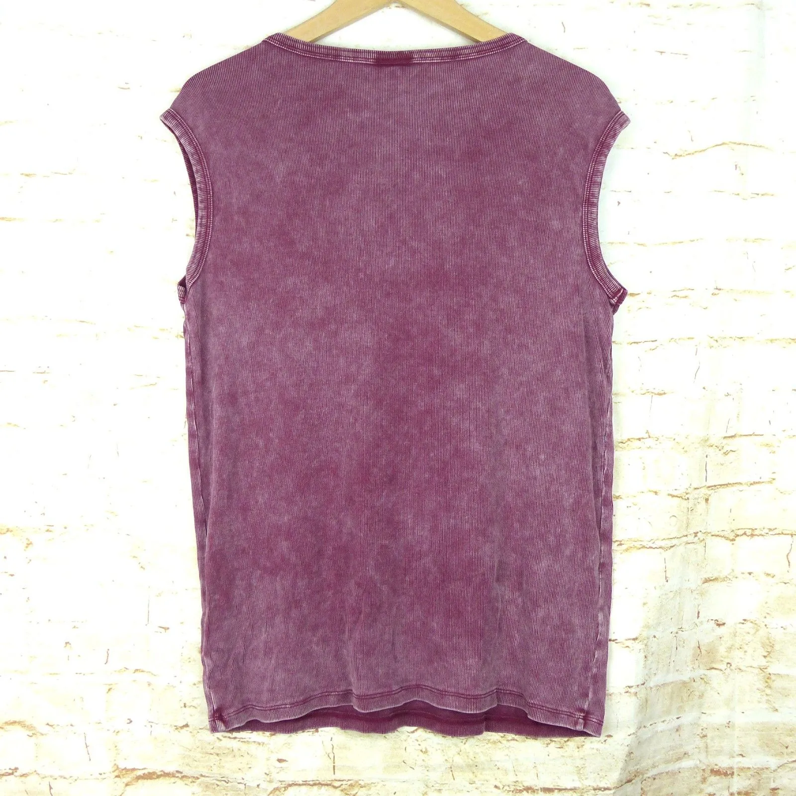 Torrid Tank Women Plus 1 Red Fire Brick Ribbed Modal High Neck Stretch Muscle - Image 2