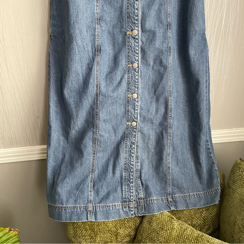 Women's Denim Button-Down Ankle Dress - Universal  Medium Wash - Image 7